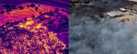 drone dji m30t dan software flighthub dalam menangani kebakaran hutan di texas