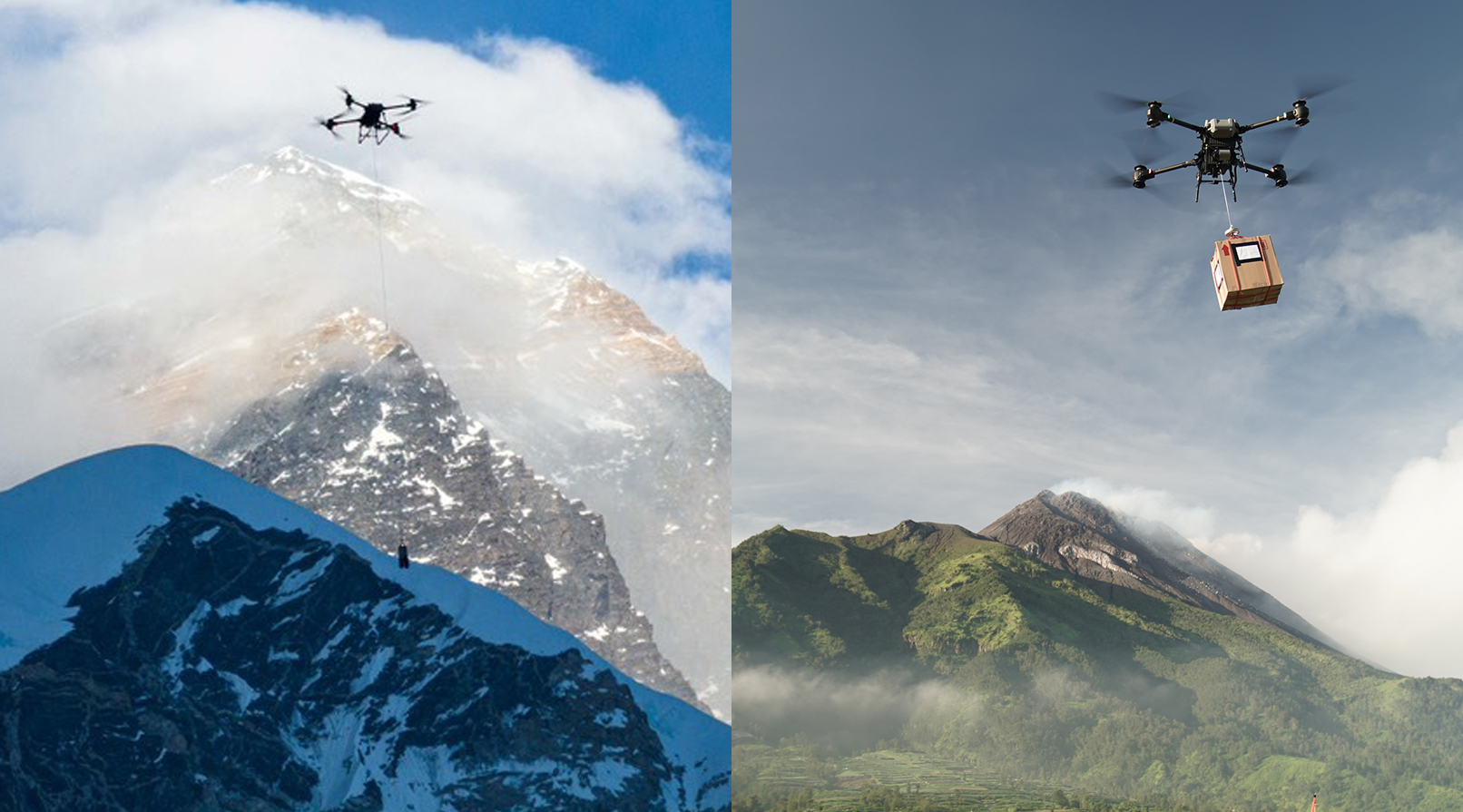 Uji Coba Drone Delivery di Gunung Everest dan Gunung Merapi - Halo Robotics x DJI Delivery