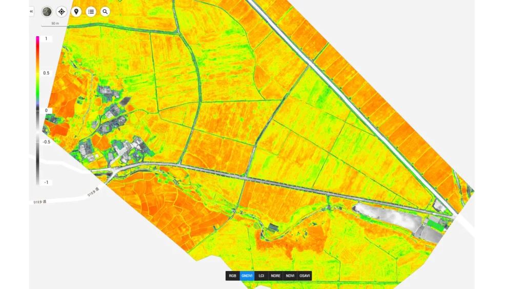 Multispectral Camera M3M untuk Monitoring Kesehatan Tanaman-GNDVI-Halo Robotics